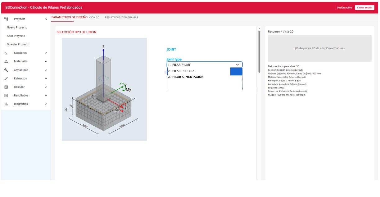 BSConneXion - Cálculo de pilares prefabricados